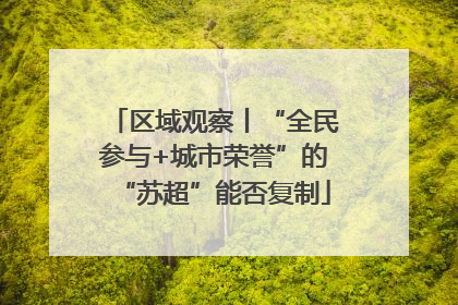 区域观察丨“全民参与+城市荣誉”的“苏超”能否复制