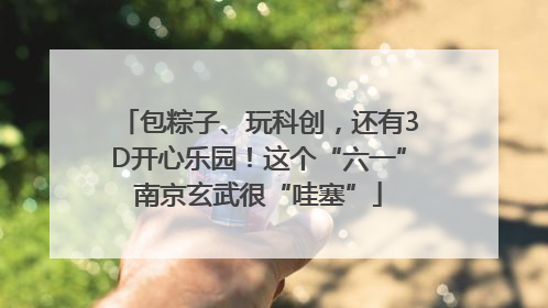 包粽子、玩科创，还有3D开心乐园！这个“六一”南京玄武很“哇塞”