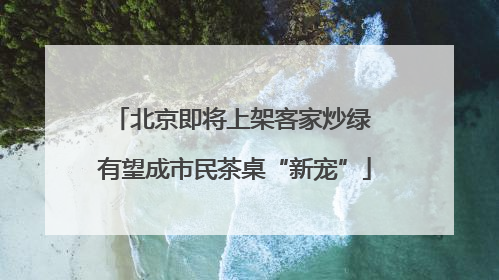 北京即将上架客家炒绿 有望成市民茶桌“新宠”