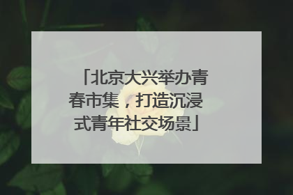 北京大兴举办青春市集，打造沉浸式青年社交场景