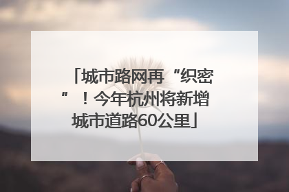 城市路网再“织密”！今年杭州将新增城市道路60公里