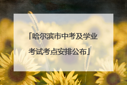 哈尔滨市中考及学业考试考点安排公布