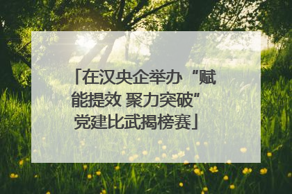 在汉央企举办“赋能提效 聚力突破”党建比武揭榜赛