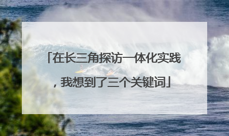 在长三角探访一体化实践，我想到了三个关键词