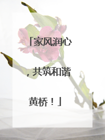 家风润心，共筑和谐黄桥！
