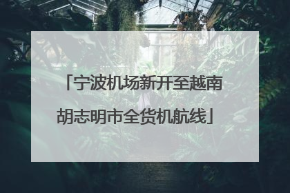 宁波机场新开至越南胡志明市全货机航线
