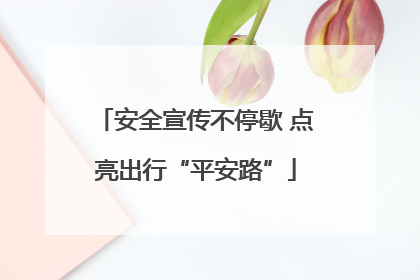 安全宣传不停歇 点亮出行“平安路”
