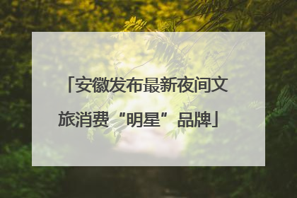 安徽发布最新夜间文旅消费“明星”品牌