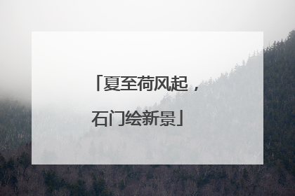 夏至荷风起，石门绘新景