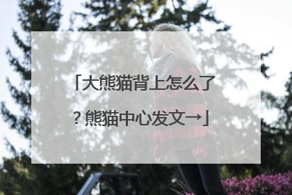 大熊猫背上怎么了？熊猫中心发文→