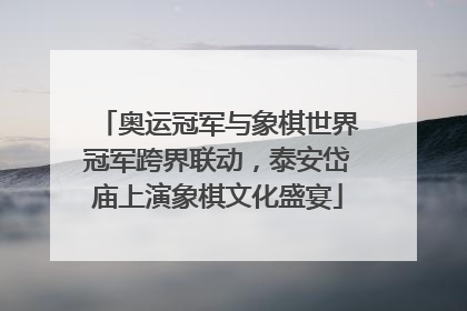 奥运冠军与象棋世界冠军跨界联动，泰安岱庙上演象棋文化盛宴