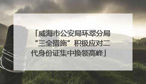 威海市公安局环翠分局“三全措施”积极应对二代身份证集中换领高峰