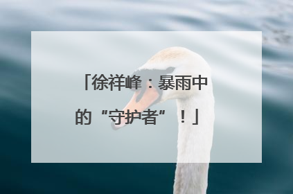 徐祥峰：暴雨中的“守护者”！