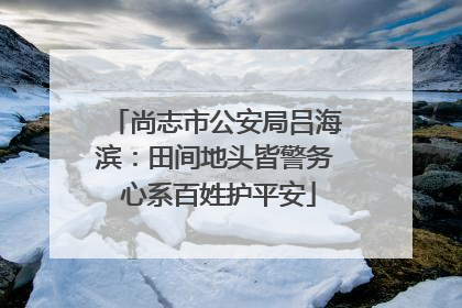 尚志市公安局吕海滨：田间地头皆警务 心系百姓护平安