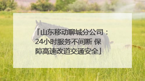 山东移动聊城分公司：24小时服务不间断 保障高速改道交通安全