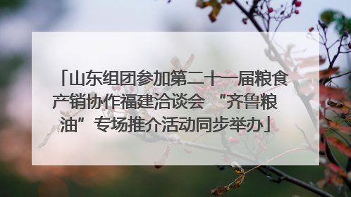山东组团参加第二十一届粮食产销协作福建洽谈会 “齐鲁粮油”专场推介活动同步举办