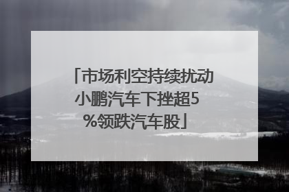 市场利空持续扰动 小鹏汽车下挫超5%领跌汽车股