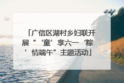 广信区湖村乡妇联开展“‘童’享六一‘粽’情端午”主题活动