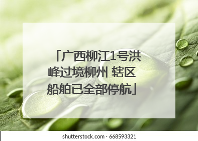 广西柳江1号洪峰过境柳州 辖区船舶已全部停航