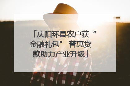 庆阳环县农户获“金融礼包” 普惠贷款助力产业升级