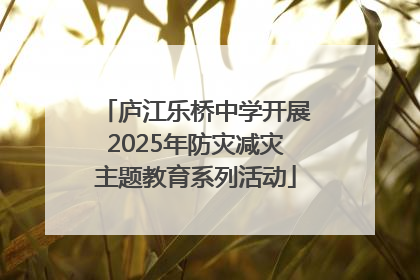 庐江乐桥中学开展2025年防灾减灾主题教育系列活动