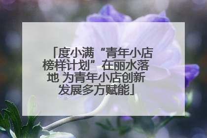 度小满“青年小店榜样计划”在丽水落地 为青年小店创新发展多方赋能