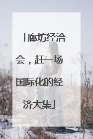 廊坊经洽会，赶一场国际化的经济大集