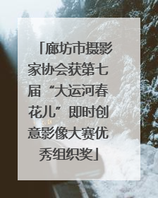 廊坊市摄影家协会获第七届“大运河春花儿”即时创意影像大赛优秀组织奖