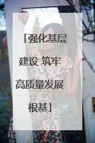 强化基层建设 筑牢高质量发展根基