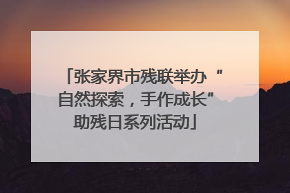 张家界市残联举办“自然探索，手作成长”助残日系列活动