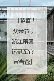 恭喜！父亲节，浙江籍奥运冠军官宣当爸