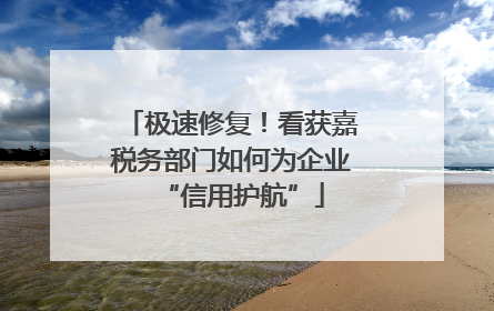 极速修复！看获嘉税务部门如何为企业“信用护航”