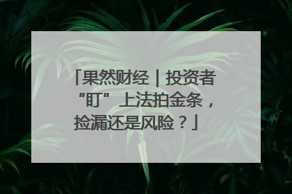 果然财经｜投资者“盯”上法拍金条，捡漏还是风险？