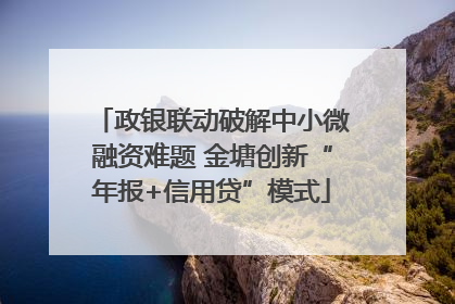 政银联动破解中小微融资难题 金塘创新“年报+信用贷”模式