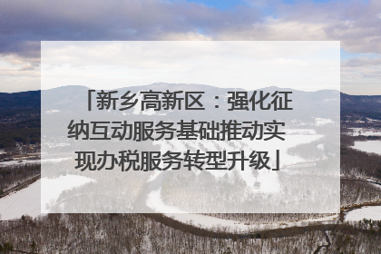新乡高新区：强化征纳互动服务基础推动实现办税服务转型升级