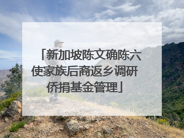 新加坡陈文确陈六使家族后裔返乡调研侨捐基金管理
