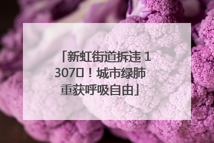 新虹街道拆违 1307㎡！城市绿肺重获呼吸自由