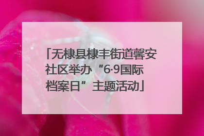 无棣县棣丰街道馨安社区举办“6·9国际档案日”主题活动