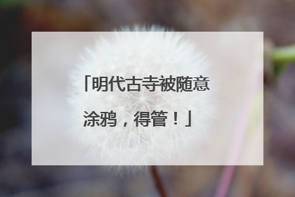 明代古寺被随意涂鸦，得管！