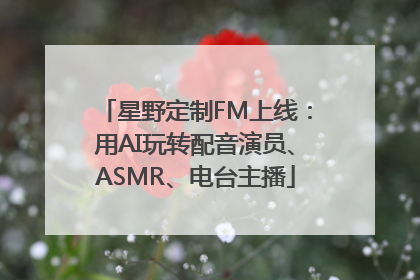 星野定制FM上线：用AI玩转配音演员、ASMR、电台主播
