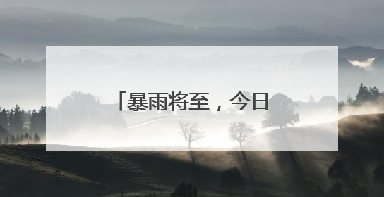 暴雨将至，今日下班，宜早回家