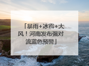 暴雨+冰雹+大风！河南发布强对流蓝色预警