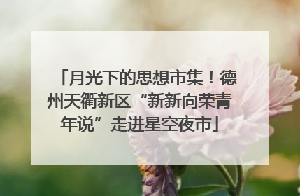 月光下的思想市集！德州天衢新区“新新向荣青年说”走进星空夜市