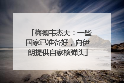 梅德韦杰夫：一些国家已准备好，向伊朗提供自家核弹头