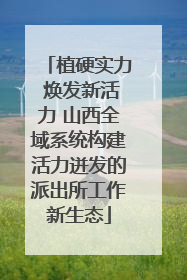 植硬实力 焕发新活力 山西全域系统构建活力迸发的派出所工作新生态