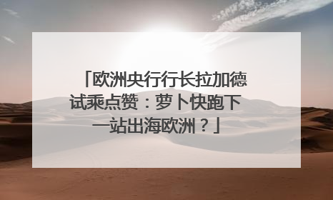 欧洲央行行长拉加德试乘点赞：萝卜快跑下一站出海欧洲？