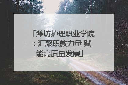 潍坊护理职业学院：汇聚职教力量 赋能高质量发展