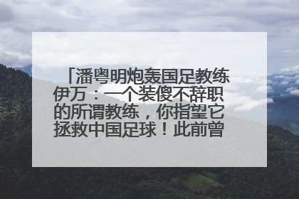 潘粤明炮轰国足教练伊万：一个装傻不辞职的所谓教练，你指望它拯救中国足球！此前曾多次发文评价国足