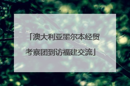 澳大利亚墨尔本经贸考察团到访福建交流