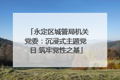 永定区城管局机关党委：沉浸式主题党日 筑牢党性之基